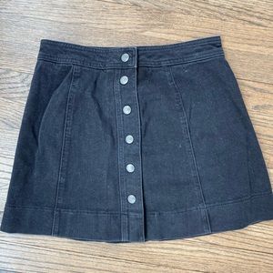 Madewell black denim mini skirt
